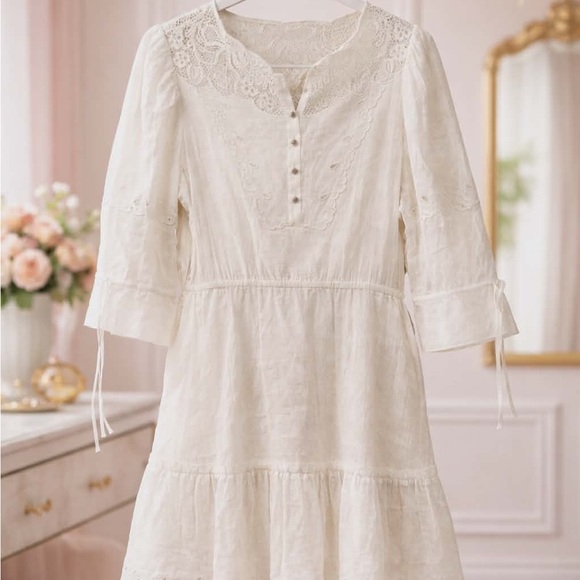 Coach Dresses & Skirts - Coach White Lace Crochet Top